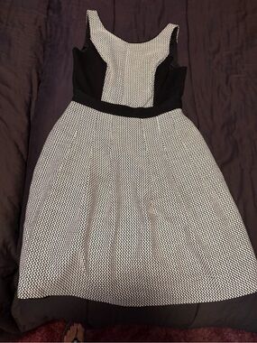 White House Black Market Black and White  Patterned Dress